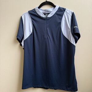 Slazenger Polo Shirt Women's Navy Blue Golf Top Golfing Size XL